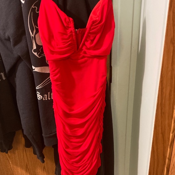 Elegant Red Mini Dress - Picture 2 of 5